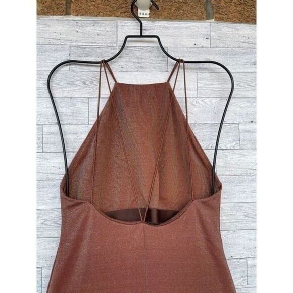 ALIX NYC Shiloh Halter Dress in Iridescent Copper medium - Picture 8 of 12